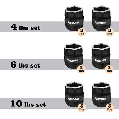Henkelion 1 Pair 10 Lbs Adjustable Ankle Weights For Women Men Kids, Strength Training Wrist And