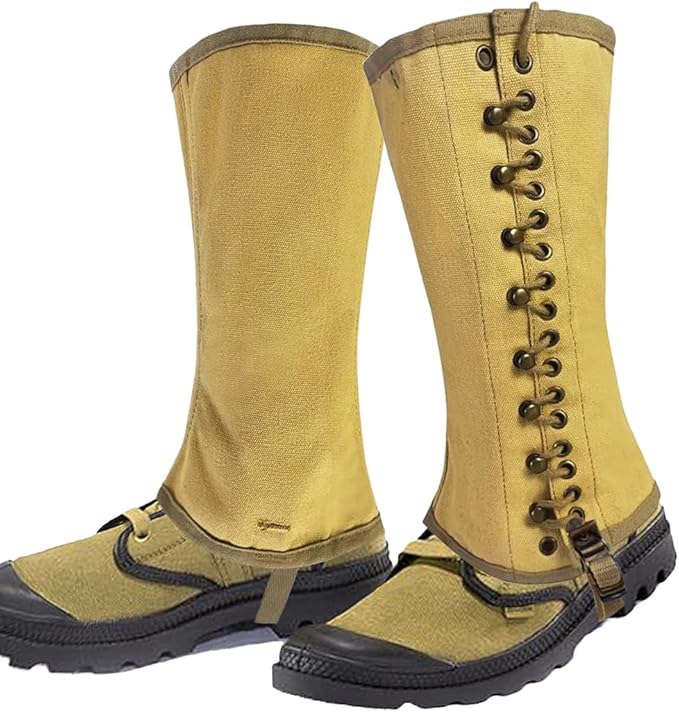 SMONT WW2 US. M1936 Gaiters Leggings Repro WWII Soldier Canvas Puttee for Hiking Climbing Khaki