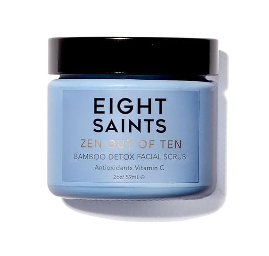 Eight Saints Zen Out Of Ten Bamboo Detox Face Scrub Exfoliator, Natural and Organic Daily