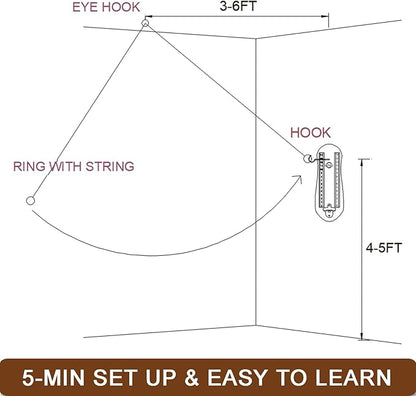 Ring Toss Game for Adults, Hook and Ring Game with String and Hooks for Indoor & Outdoor, Ring Hook Game with Bottle Opener, Gifts for Men