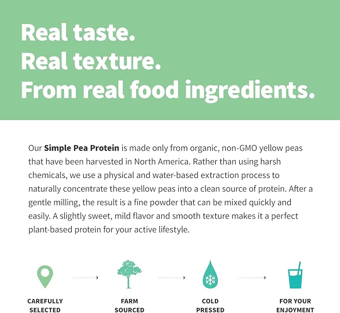 Sprout Living Organic Pea Protein Powder, Unflavored, 20 Grams of Plant Based Organic Protein Powder Without Artificial Sweeteners, Non Dairy, Non-GMO, Vegan, Gluten Free (1 Pound, 19 Servings)