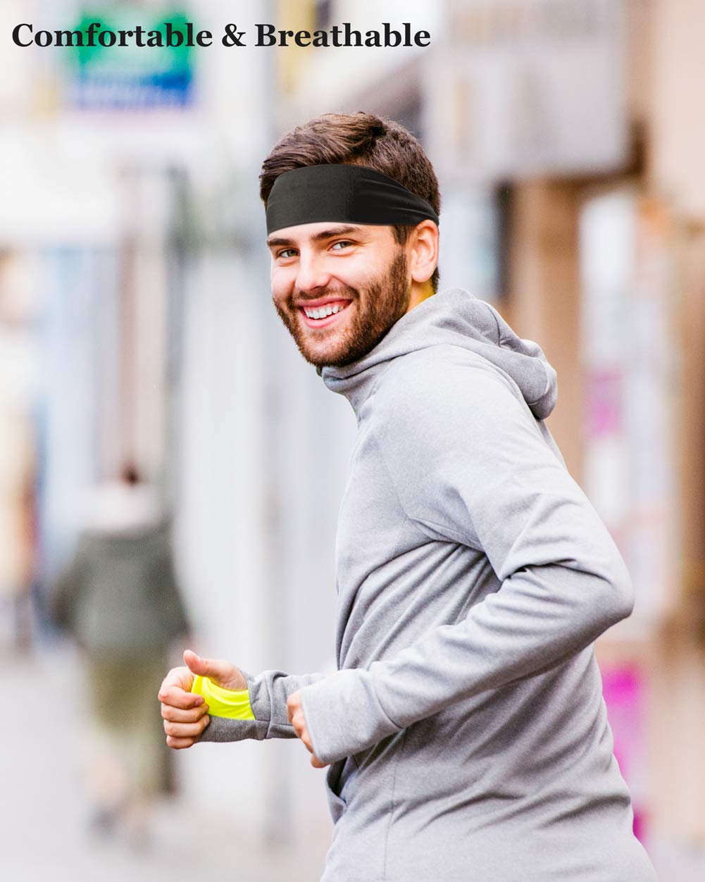Vgogfly Running Headbands for Men Sweatbands Sports Sweat Bands Mens Workout Thin Fitness Gym Yoga