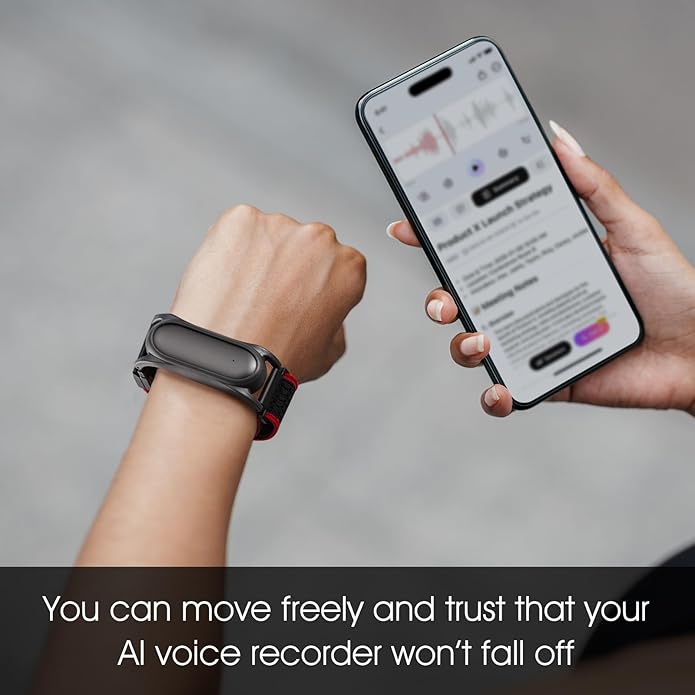 Adjustable Smartwatch Soft Woven Nyon Wristband + Protective Case Base fits for PLAUD AI NotePin Recorder,Upgraded 18mm Pin Notepin Strap for Easy Band Replacement