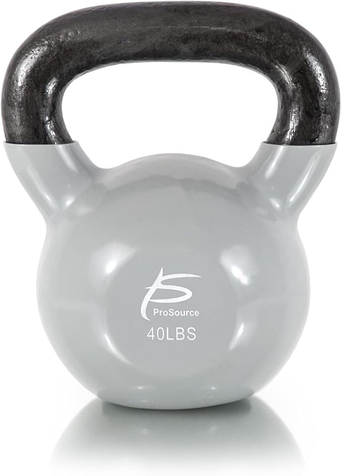 ProsourceFit Vinyl Coated Cast Iron Kettlebells for Full Body Fitness Workouts