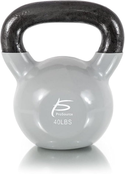 ProsourceFit Vinyl Coated Cast Iron Kettlebells for Full Body Fitness Workouts