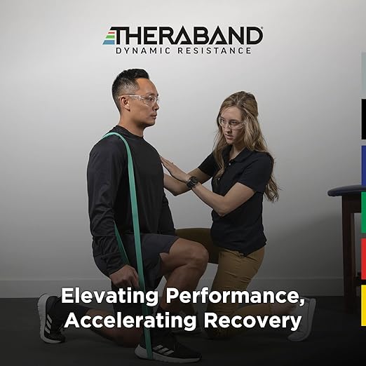 THERABAND High Resistance Band, Elastic Super Bands for Improving Flexibility, Injury Rehab, & Full Body Workouts, Heavy Duty Stretch Bands for Powerlifting, X-Heavy, Purple, 50 lbs. Resistance