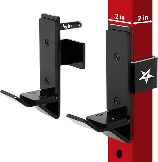 Yes4All Power Rack J-Hooks & Attachments ??Heavy Duty Barbell Holders Compatible with 2x2 & 3x3 Power Racks for Home Gym