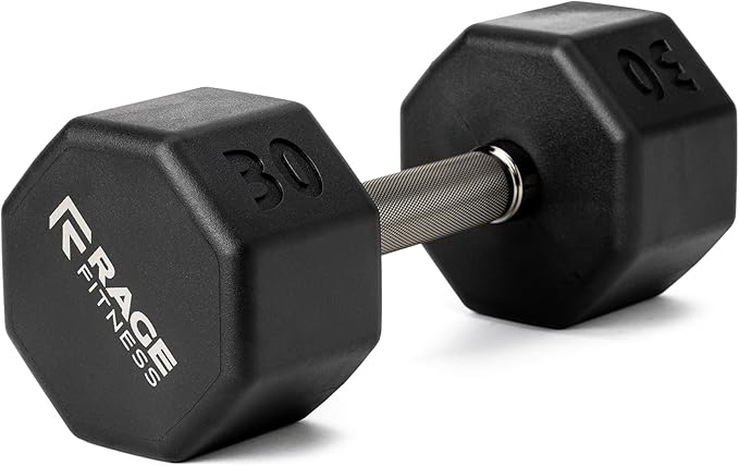 Rubber Coated Dumbbells - No Roll Design Easy-Grip Steel Knurled Handle, Weights Dumbbells Set for Strength Training - Ideal Weights Set for Home Gym - 10-60 LBS SOLD INDIVIDUALLY