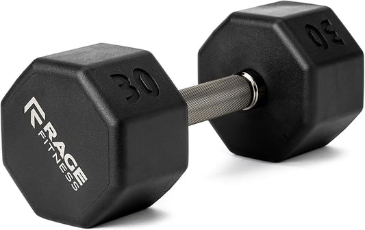 Rubber Coated Dumbbells - No Roll Design Easy-Grip Steel Knurled Handle, Weights Dumbbells Set for Strength Training - Ideal Weights Set for Home Gym - 10-60 LBS SOLD INDIVIDUALLY