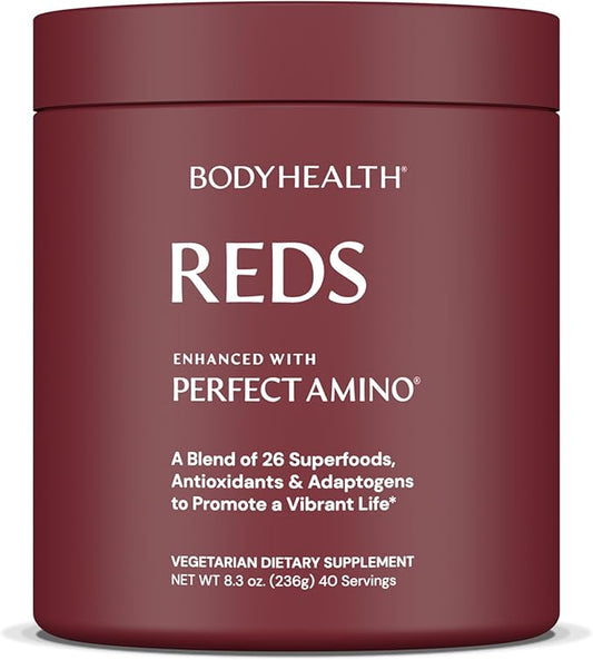 BodyHealth Reds Enhanced with PerfectAmino - Daily Superfood Smoothie Powder with Antioxidants