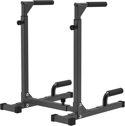SELEWARE Heavy Duty Dip Bar, Adjustable Width & Height Dip Station Home Gym Fitness Equipment, 800lbs Capacity, Multifunctional Strength Training Dip Stand with Push Up Bar for Tricep Dips, L-Sits