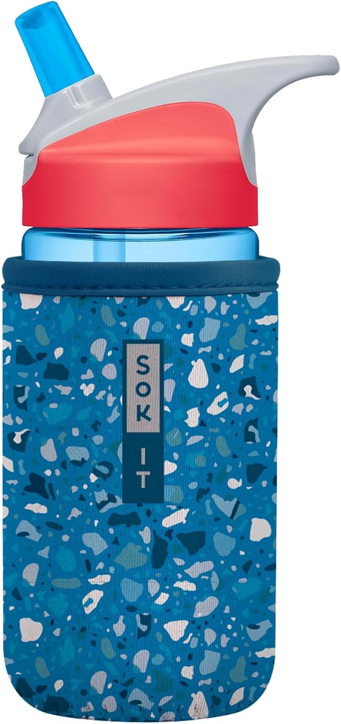 Sok It BotlSok Water Bottle Sleeve Insulated Neoprene Cover (Sky Terrazzo, Fits 12oz CamelBak or Nalgene)