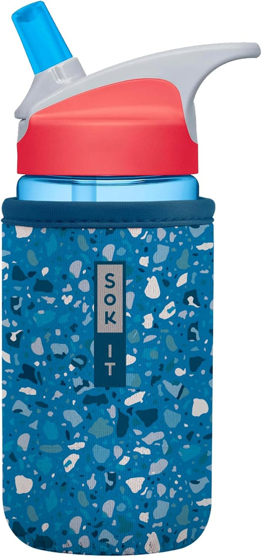 Sok It BotlSok Water Bottle Sleeve Insulated Neoprene Cover (Sky Terrazzo, Fits 12oz CamelBak or Nalgene)