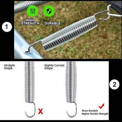 50 Pack Trampoline Springs 5.5” Heavy Duty Galvanized Steel Replacement Trampoline Parts Springs with T Hook,Trampoline Accessories