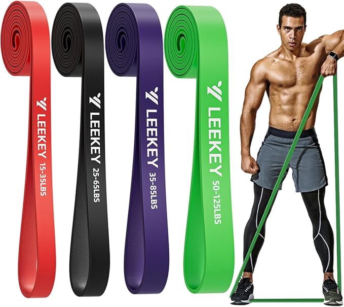 LEEKEY Resistance Bands Set for Pull-Up Assistance & Full-Body Training, Multi-Level Exercise Bands with Bag for Home Workouts, Physical Therapy, Strength Training (Men/Women)
