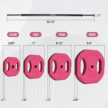 RitFit Adjustable Barbell Weight Set for Weightlifting and Strength Training in Home&Gym