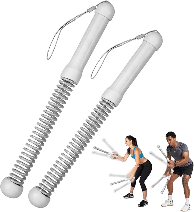 New Upgrade 2nd Generation Weighted Ropeless Battle Ropes for Home Gym,Quiet Cordless Training Rope Fitness Equipment for Women and Men,Portable Cordless Battle Rope for Home&Outdoors,2PCS(Gray)