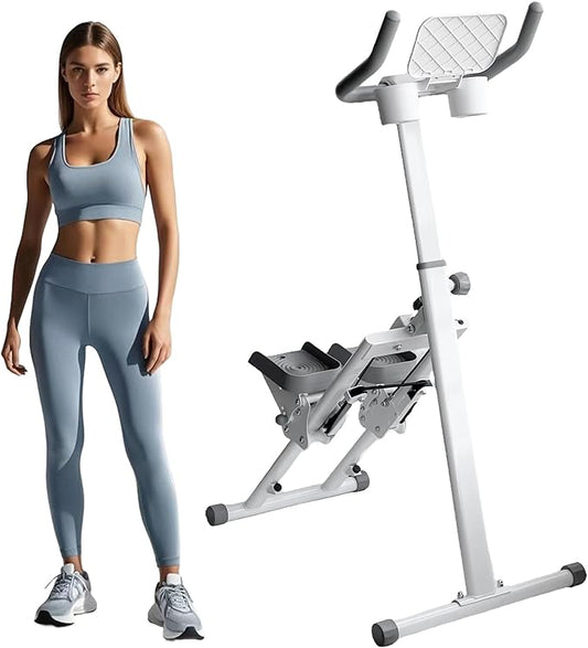 Stair Stepper Folding Vertical Aerobics Appliances Exercise Climber for at-Home Workouts Total Body Exerciser with Handle 242LBS Load with Pedal/Stand/Cup Holder, Step Angle Adjustable