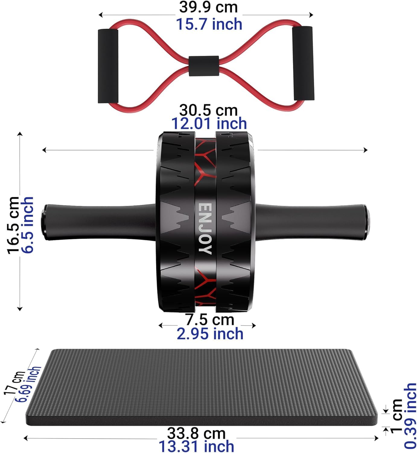 Readaeer Ab Roller Wheel, Ab Exercise Wheels Kit with Ab Roller, Resistance Bands, Knee Mat, Jump