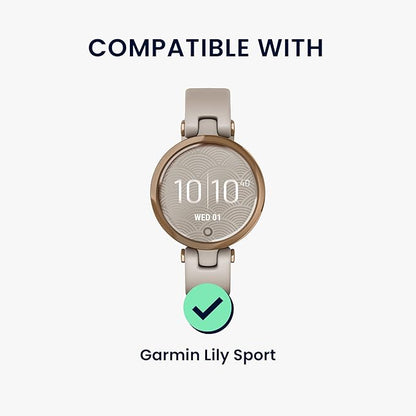 kwmobile Real Leather Watch Strap Compatible with Garmin Lily Sport - Fitness Tracker Replacement Sports Wristband with Clasp