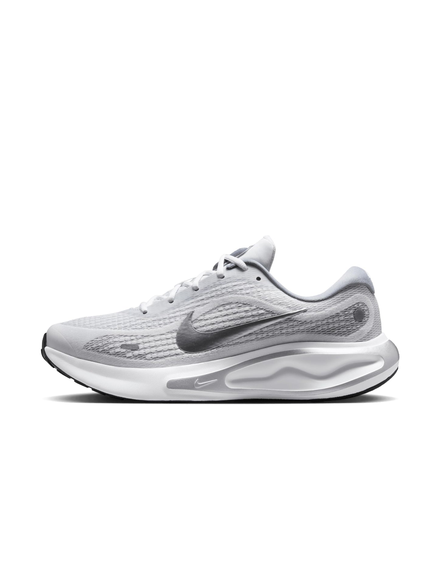 Nike Men's Journey Run Road Running Shoes, White/Metallic Silver-Black-Ashen Slate, 11