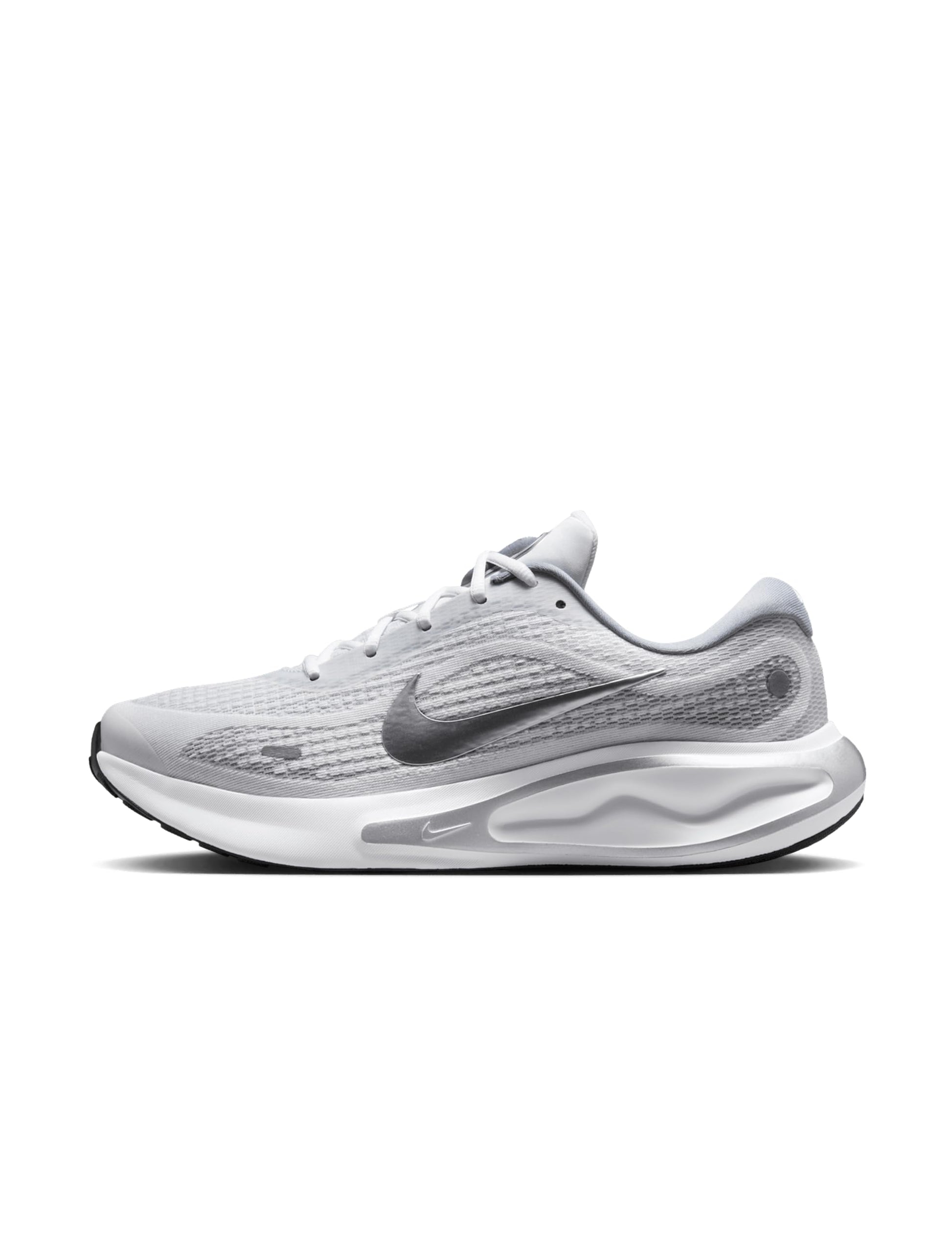 Nike Men's Journey Run Road Running Shoes, White/Metallic Silver-Black-Ashen Slate, 11