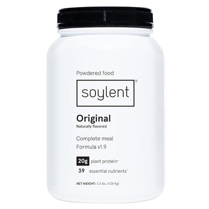Soylent Complete Nutrition Meal Replacement Protein Powder, Original - Plant Based Vegan Protein, 39 Essential Nutrients - 36.8oz