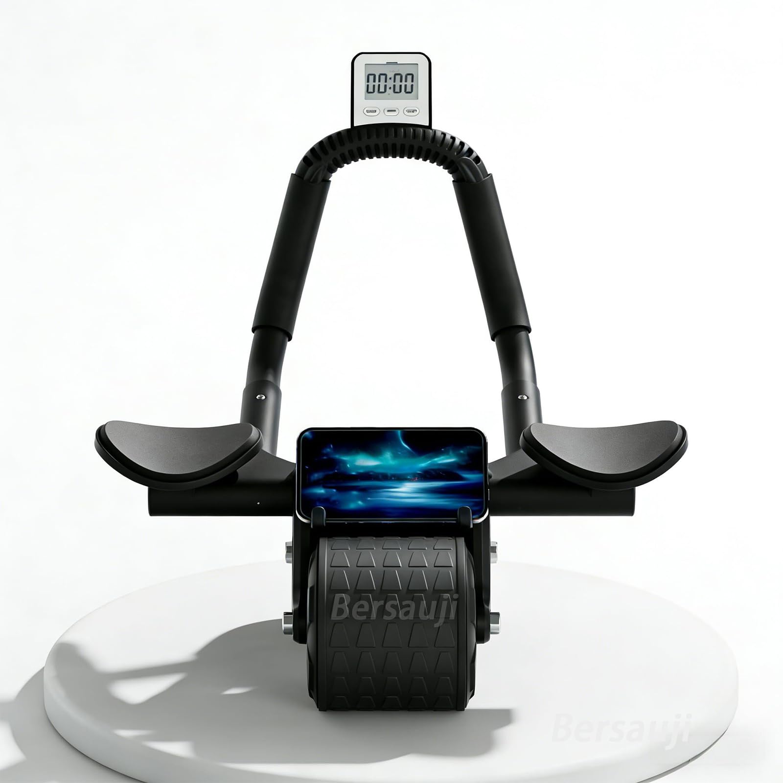 2026 Upgraded Ab Roller Wheel with Knee Mat &Timer - Automatic Rebound Abdominal Wheel with Elbow