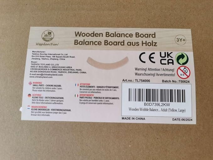 Wooden Wobble Balance Board, 33 Inch Rocker Board Natural Wood, Kids Toddler Open Ended Learning Toy, Yoga Curvy Board for Office & Classroom Adult