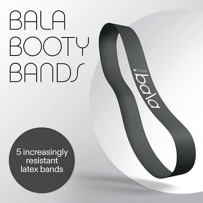 Bala Booty Bands Resistance Bands for Women & Men - Elastic Exercise Bands for Working Out - Wrist, Ankle, Legs & Booty Bands - Workout Resistance Bands for Yoga, Pilates, Strength Training