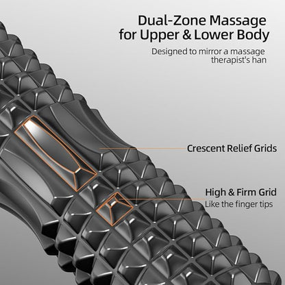 RUNWE Foam Roller with Stand - Roller Foam for Back Pain, 21 inch Trigger Point Deep Tissue Massage, Medium Density Grid Bracket Foam Rollers, Myofascial Release, Relieves Leg Muscle Pain