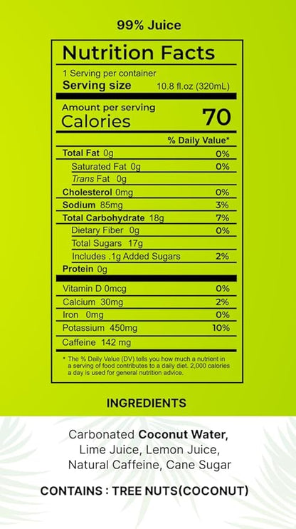 Flova Energy Drink, All Natural, Electrolytes and Minerals from Coconut Water, 4 Simple Easy to Pronounce Ingredients, 99% Juice, Assorted Pack of 12 Cans