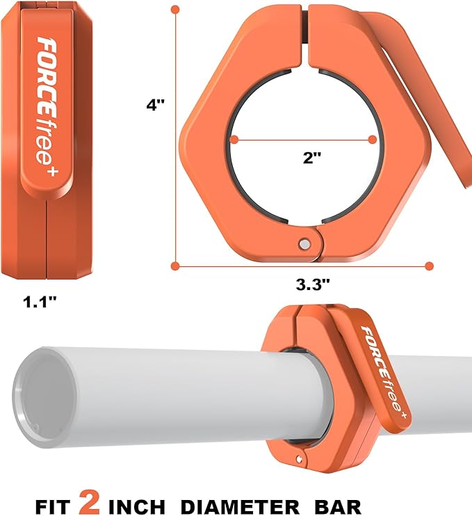 Barbell Clips (Pair), Barbell Clamps, Quick Release Olympic Barbell Clamps with Anti Slip TPR Grip, Barbell Collars for Secure Weightlifting & Powerlifting (Black) (MAG, Green)