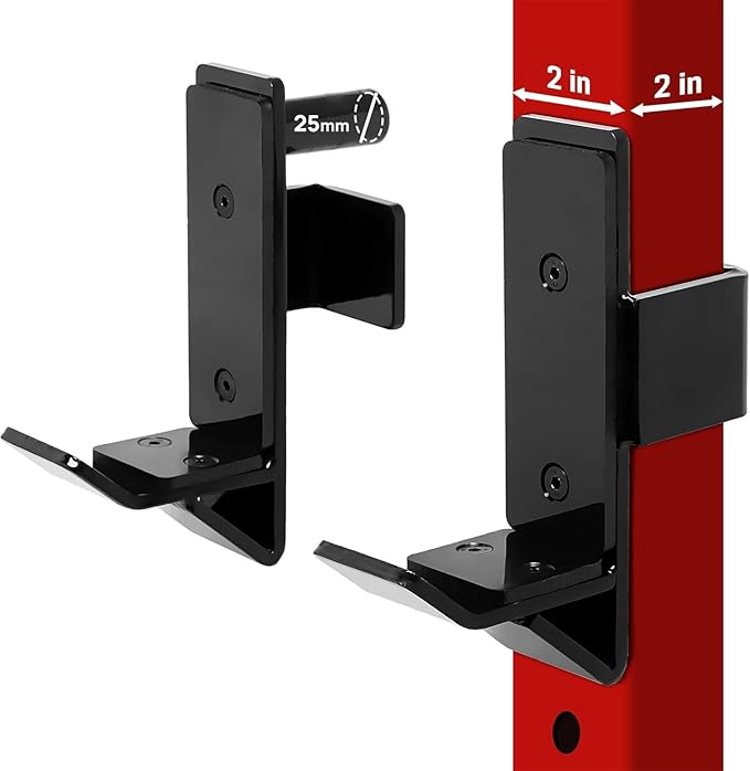 Yes4All Power Rack J-Hooks & Attachments ??Heavy Duty Barbell Holders Compatible with 2x2 & 3x3 Power Racks for Home Gym