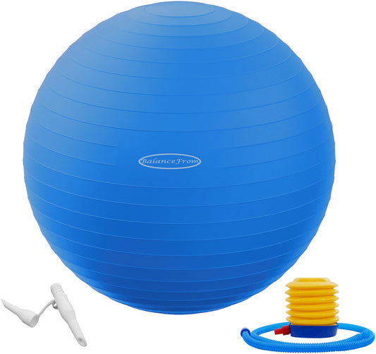 Fitvids Anti-Burst and Slip Resistant Exercise Ball Yoga Ball Fitness Ball Birthing Ball with Quick