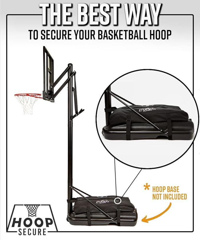 The Original Solution - Heavy Duty Weighted Base Anchor for Basketball Hoops - Weather Resistant, Durable Design, Holds 300+ lbs. Patents-Pending, HOA Friendly (Standard Size, Black)