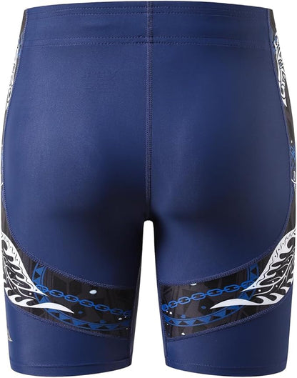 HUGE SPORTS Men's Rash Guard Swim Shorts Compression Swimming Jammer Cool Dry Active Swimsuit Workout Shorts Sports Tights