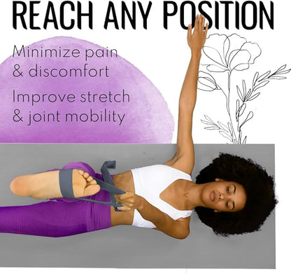 TECEUM Yoga Strap & Mat Strap – 2 IN 1 – Cotton – 6 ft 8 ft 10 ft (30+ colors) – Adjustable Non-Slip Belt for Yoga, Pilates, Stretching, Physical Therapy, Fitness & Home Workout – For Carrying Mats