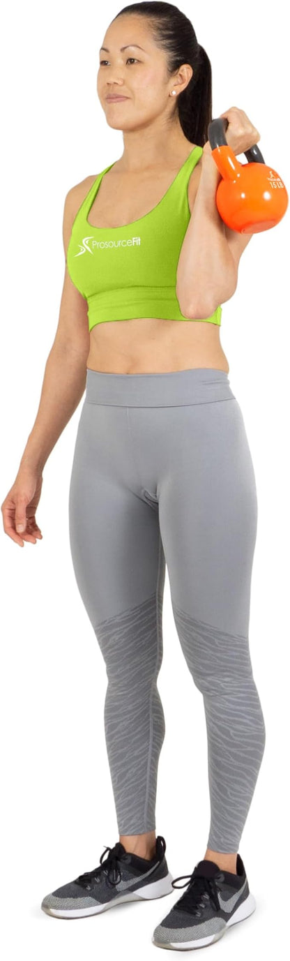 ProsourceFit Vinyl Coated Cast Iron Kettlebells for Full Body Fitness Workouts