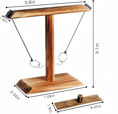 Ring Toss Game, Ring Throwing Game with Shot Put, Hook and Ring Throwing Game for Adults Kids, Fun Hook and Ring Game with Ladder