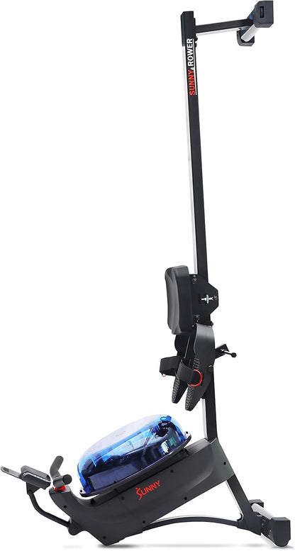 Sunny Health & Fitness Elite Water Rowing Machine with High Dynamic Resistance Vertical Tank, Low-Impact Full-Body Workout and Optional Free SunnyFit App Connectivity