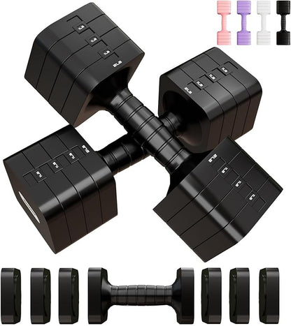 Adjustable Dumbbell Set for Women Men 16LB 20LB Hand Weights Dumbbells Sets Woman Exercise Fitness dumbbell Adjust dumbbells set of 2 for Home Gym Workout Strength Training Equipments