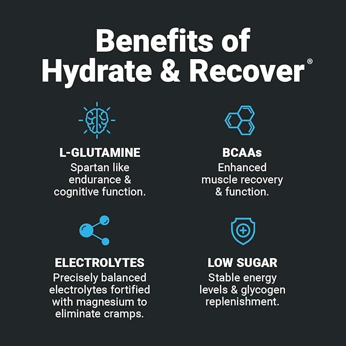 Wilderness Athlete - Hydrate & Recover | Liquid Hydration Powder Electrolyte Drink Mix - Recover Faster with Bcaas - Hydrate Powder with 1000mg of Vitamin C - 30 Serving Tub (Berry Blast)