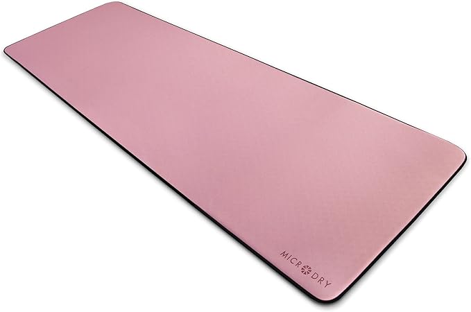 MICRODRY Deluxe Fitness Exercise Yoga Mat for Home & Gym, Extra Thick for High Impact Training, Multi Layered Skid Resistant Surface, Odor Neutralizing with Carrying Strap