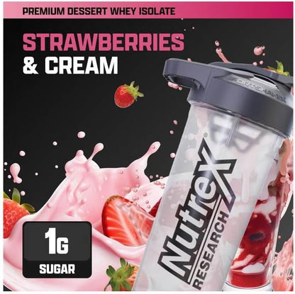 Nutrex Research IsoFit Whey Protein Powder Instantized 100% Whey Protein Isolate (70 Servings, Strawberries & Cream)