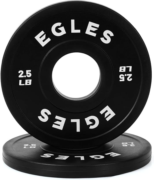 Egles Change Plates Set 1.25LB, 2.5LB, 5LB - Rubber-Coated Weight Plates in Pairs, Olympic Bumper Plates, Color-Coded, IWF Standard, Fit 2-Inch Barbells Strength Training Weight Plates Gym & Fitness