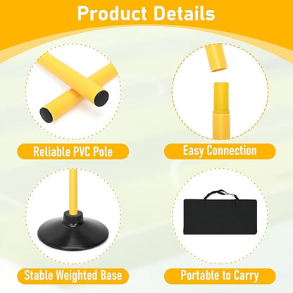 tonchean 6PCS Soccer Agility Poles 5.57FT Adjustable Football Basketball Speed and Agility Training Equipment Detachable Sports Training Speed Slalom Poles for Football, Rugby, Basketbal