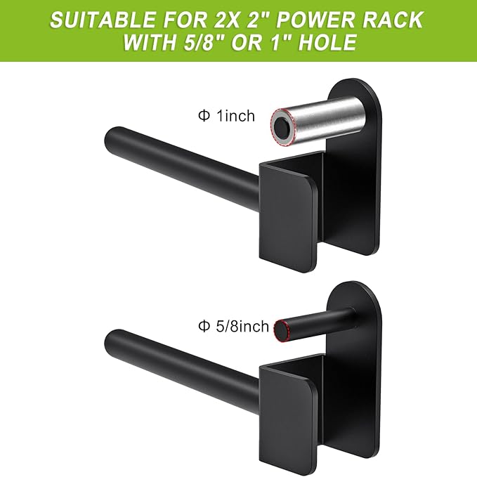 Kipika Weight Plate Holder for 2x2 and 3x3 Power Rack - Attachment for Storage - Fits Standard 1-inch or Olympic 2-inch Plates - Set of 2