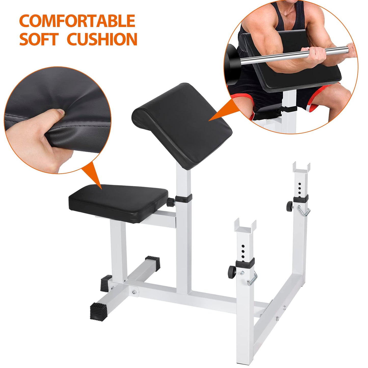 ANT MARCH Preacher Curl Weight Bench, Strength Training Max load 450LBS