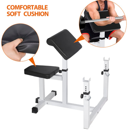 ANT MARCH Preacher Curl Weight Bench, Strength Training Max load 450LBS